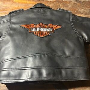 Harley-Davidson Black and Orange Leather Jacket